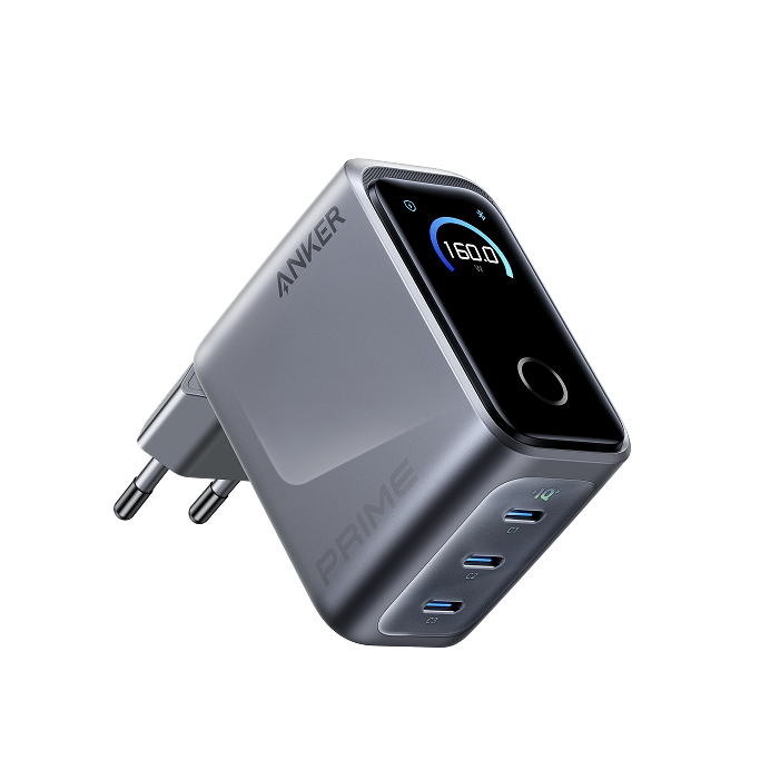Anker Prime Charger (160W, 3 Ports, Smart Display)
