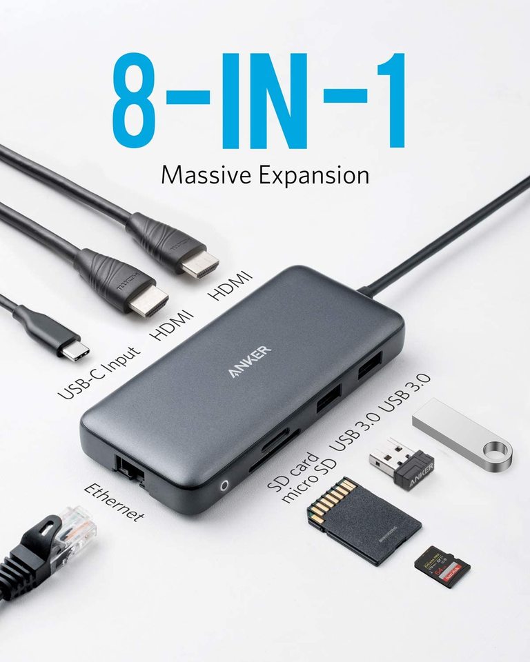 Anker &lt;b&gt;553&lt;/b&gt; USB-C Hub (8-in-1)
