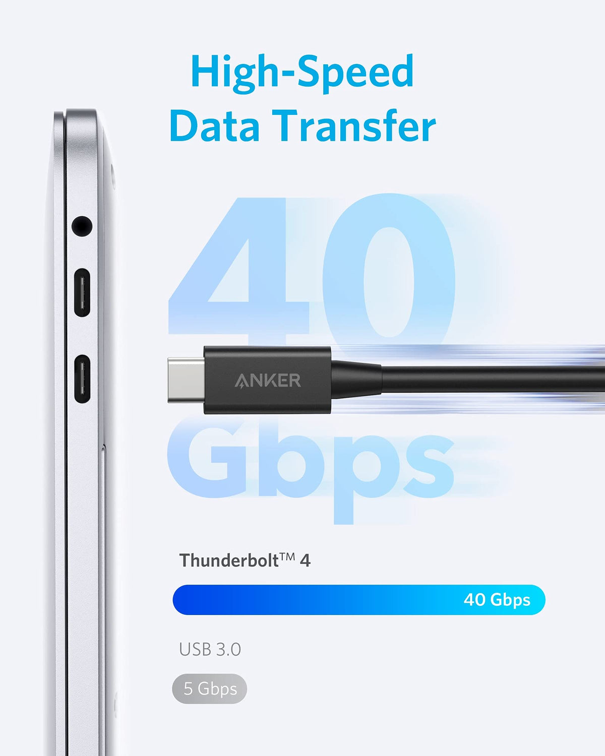 Anker USB-C to USB-C Thunderbolt 4 100W Cable (0.7m)