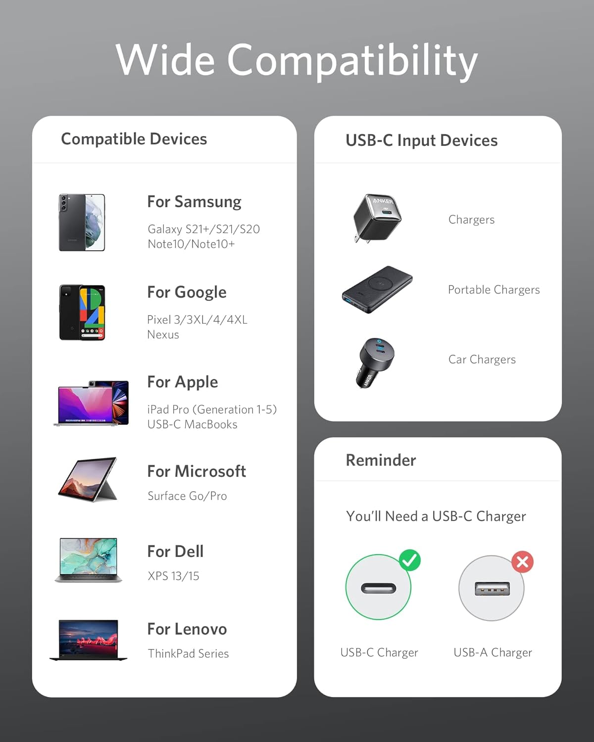 Anker Prime Charger (200W, 6 Ports, GaN) + USB-C to USB-C Cable (6ft, Braided, 100W) 2Pack Black