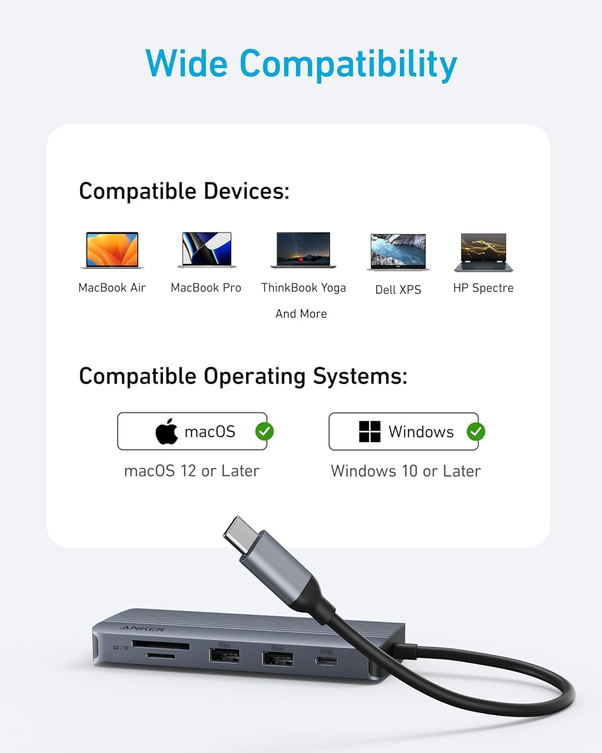 Anker USB-C Hub (10-in-1, Dual display)