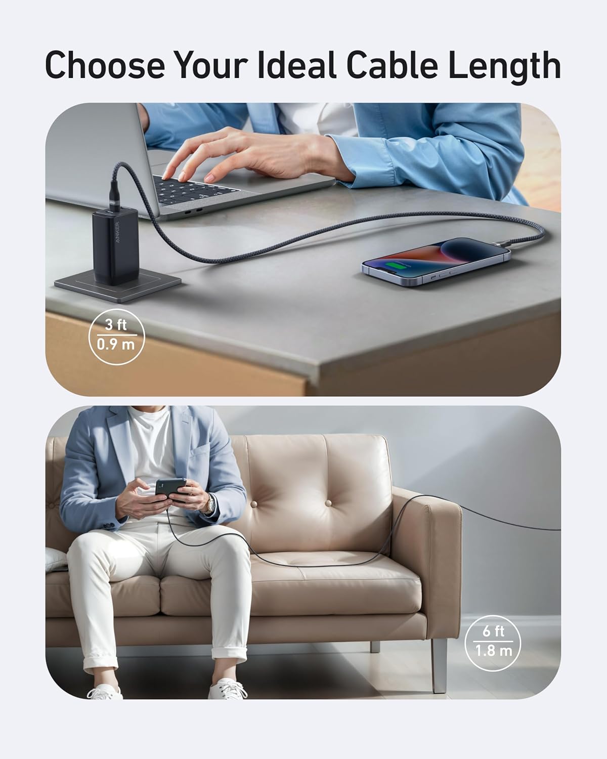 Anker USB-C to Lightning Cable (6 ft, Upcycled-Braided)