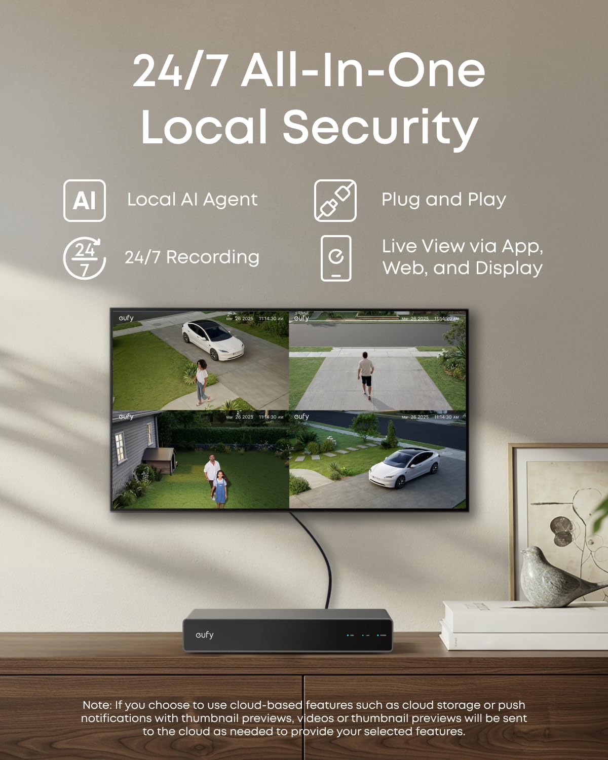 eufy PoE NVR Security System S4 with 2× Bullet-PTZ-Cameras and 2× Turret-Cameras