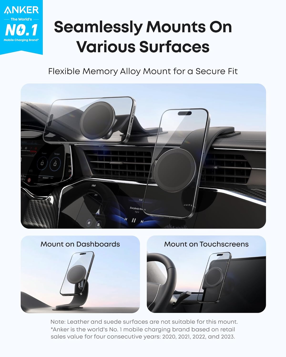 Anker Nano Car Mount (Magnetic, Detachable Pad)