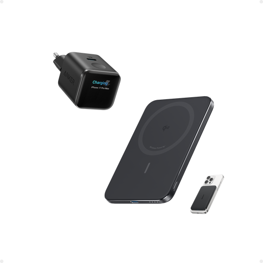 Anker Nano 45W Smart Display Charger (Black) + Anker Nano Power Bank (5K, MagGo, Slim)