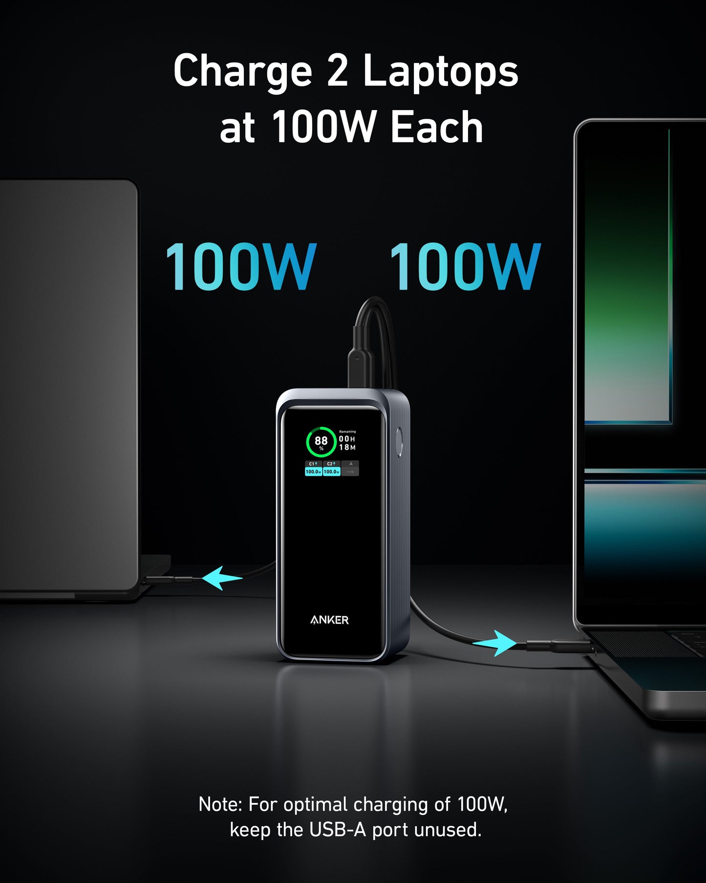 Anker Prime 20,000mAh Power Bank (200W) + Anker 100W Charging Base for Anker Prime Power Bank