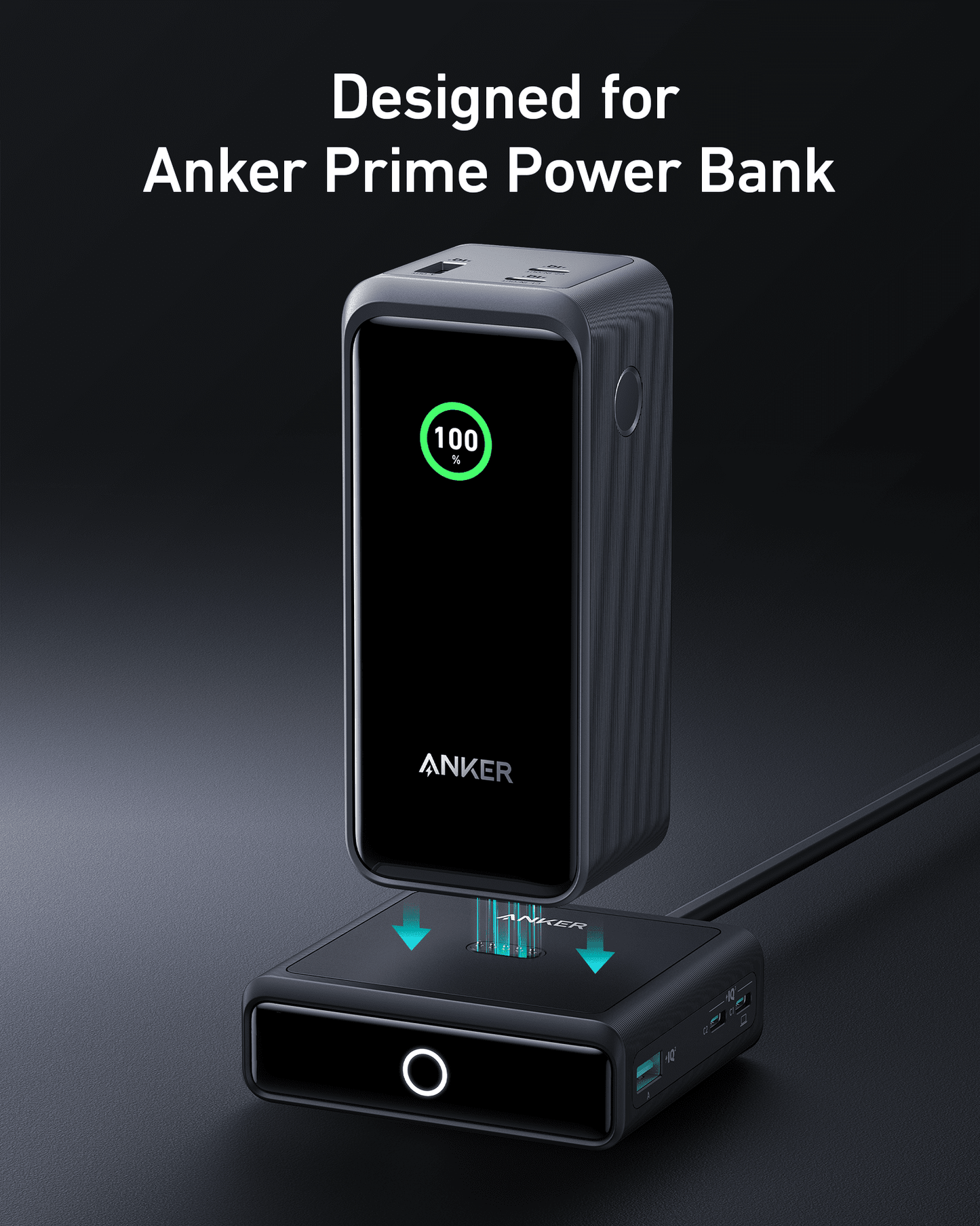 Anker Prime 20,000mAh Power Bank (200W) + Anker 100W Charging Base for Anker Prime Power Bank