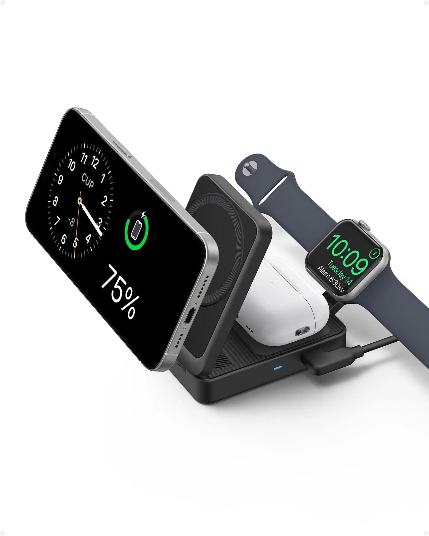 (Refurbished) Anker MagGo Wireless Charging Station (Foldable 3-in-1)