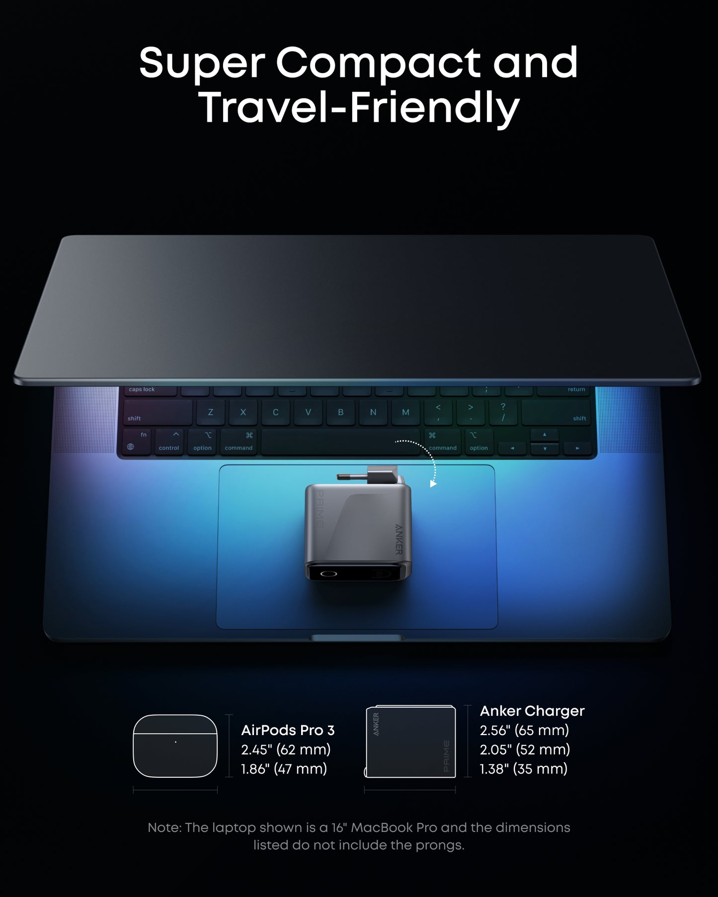 Anker Prime Charger (160W, 3 Ports, Smart Display) + Anker Prime USB-C to USB-C Cable (240W, Upcycled-Braided)