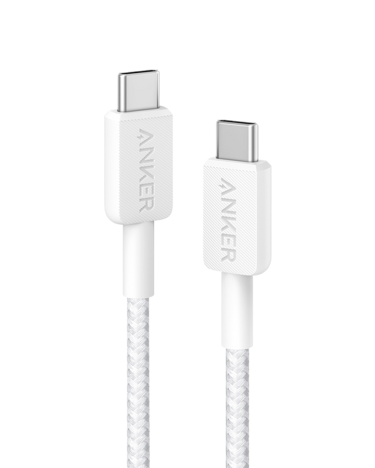 Anker 322 USB-C to USB-C Cable (3ft Braided) - White