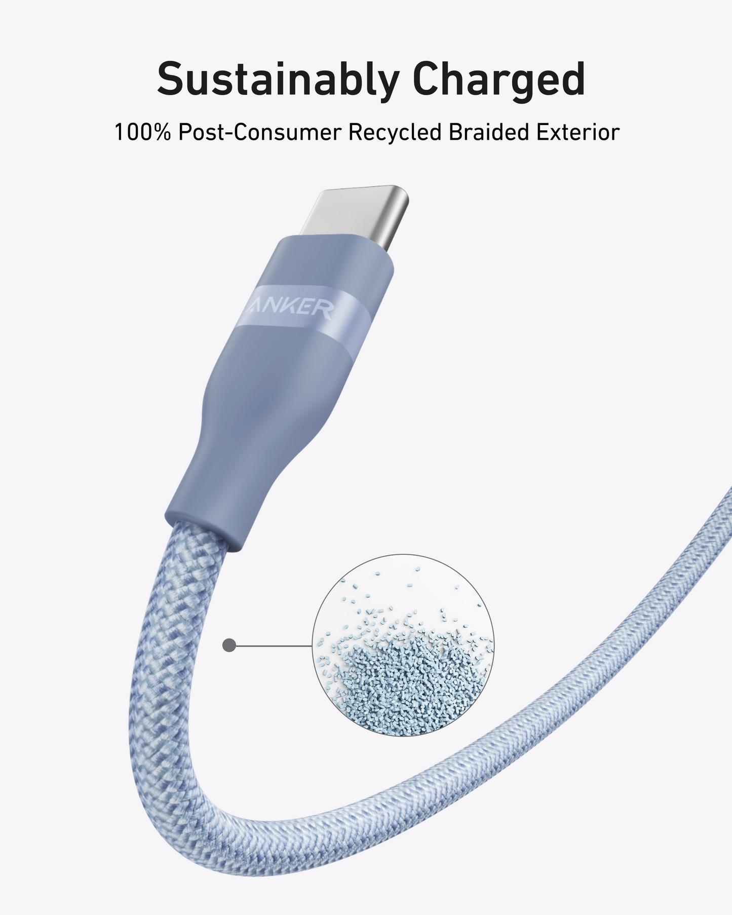 Anker USB-C to USB-C Cable (240W, Upcycled-Braided)