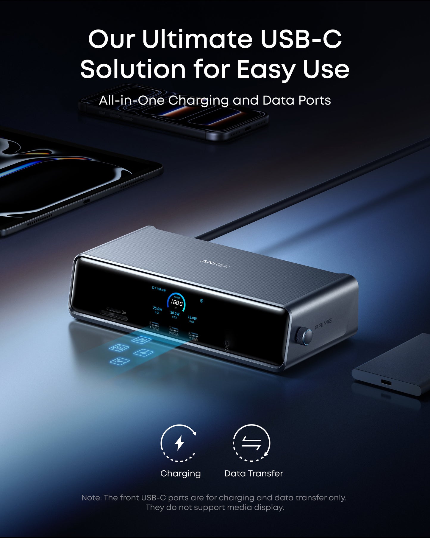 Anker Prime Docking Station (14-in-1, Triple Display, DisplayLink)