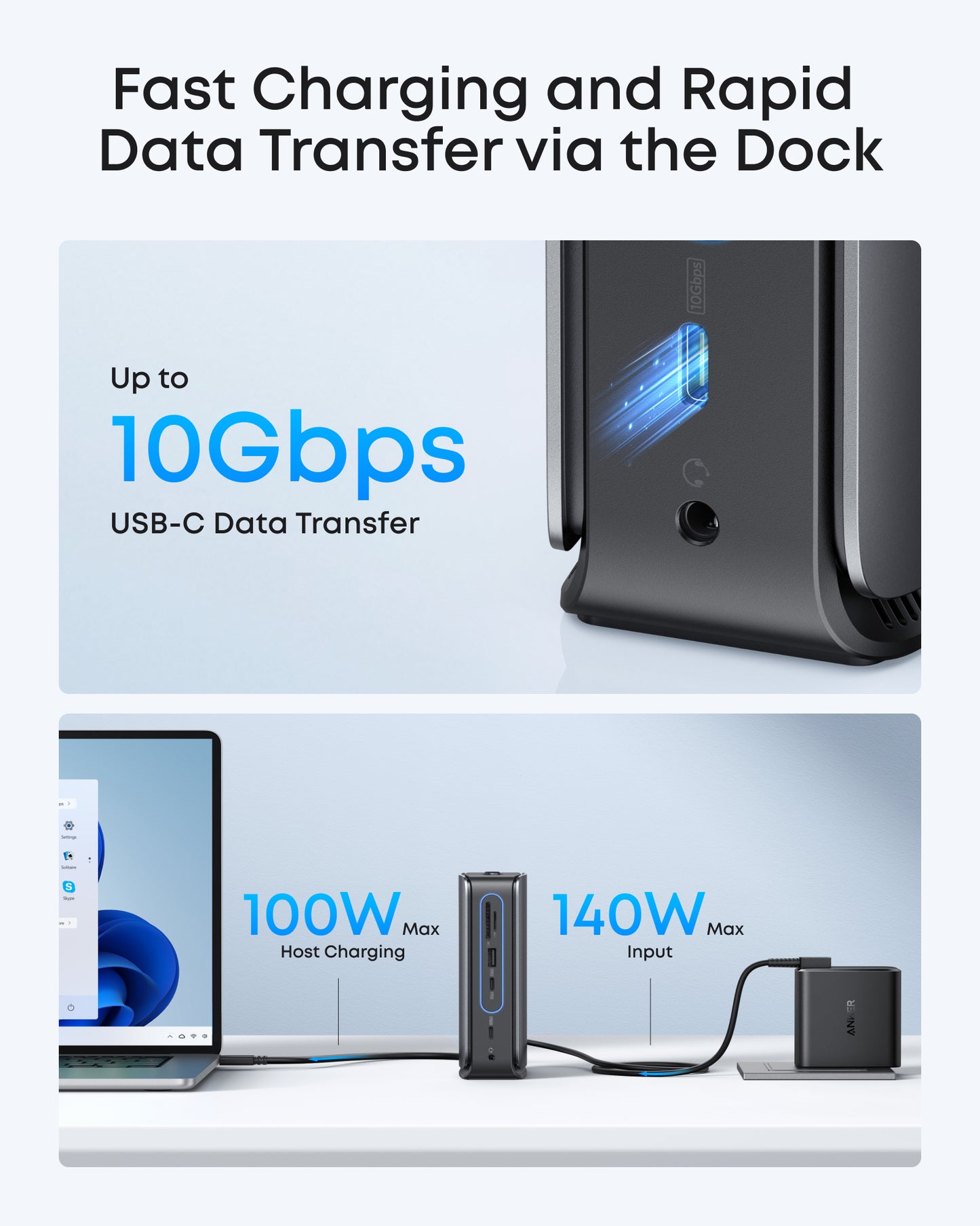 Anker Nano Docking Station (13-in-1, Triple Display,Built-In Removable Hub)