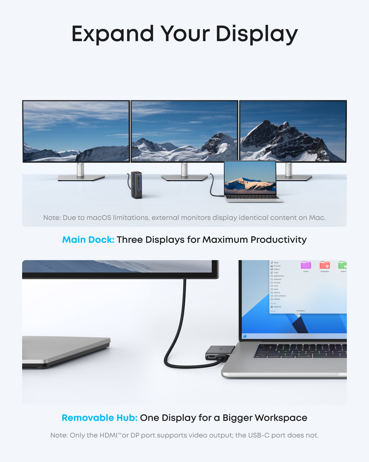 Anker Nano Docking Station (13-in-1, Triple Display,Built-In Removable Hub)