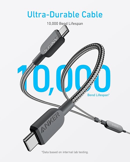 Anker 2-in-1 USB-C to USB-C Cable (1.2m, 140W, Braided）