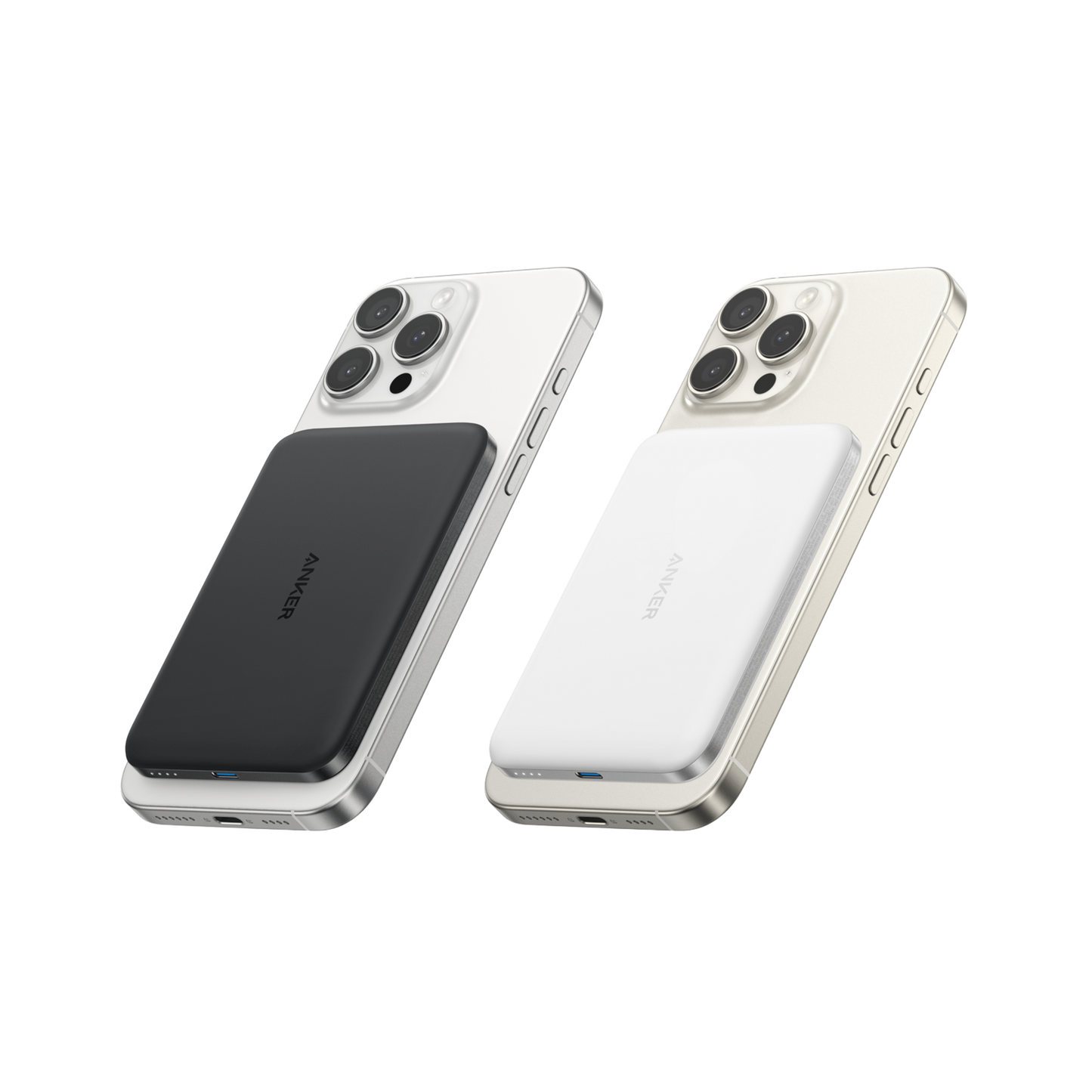 Anker Nano Power Bank (5K, MagGo, Slim) Black*1 + White*1