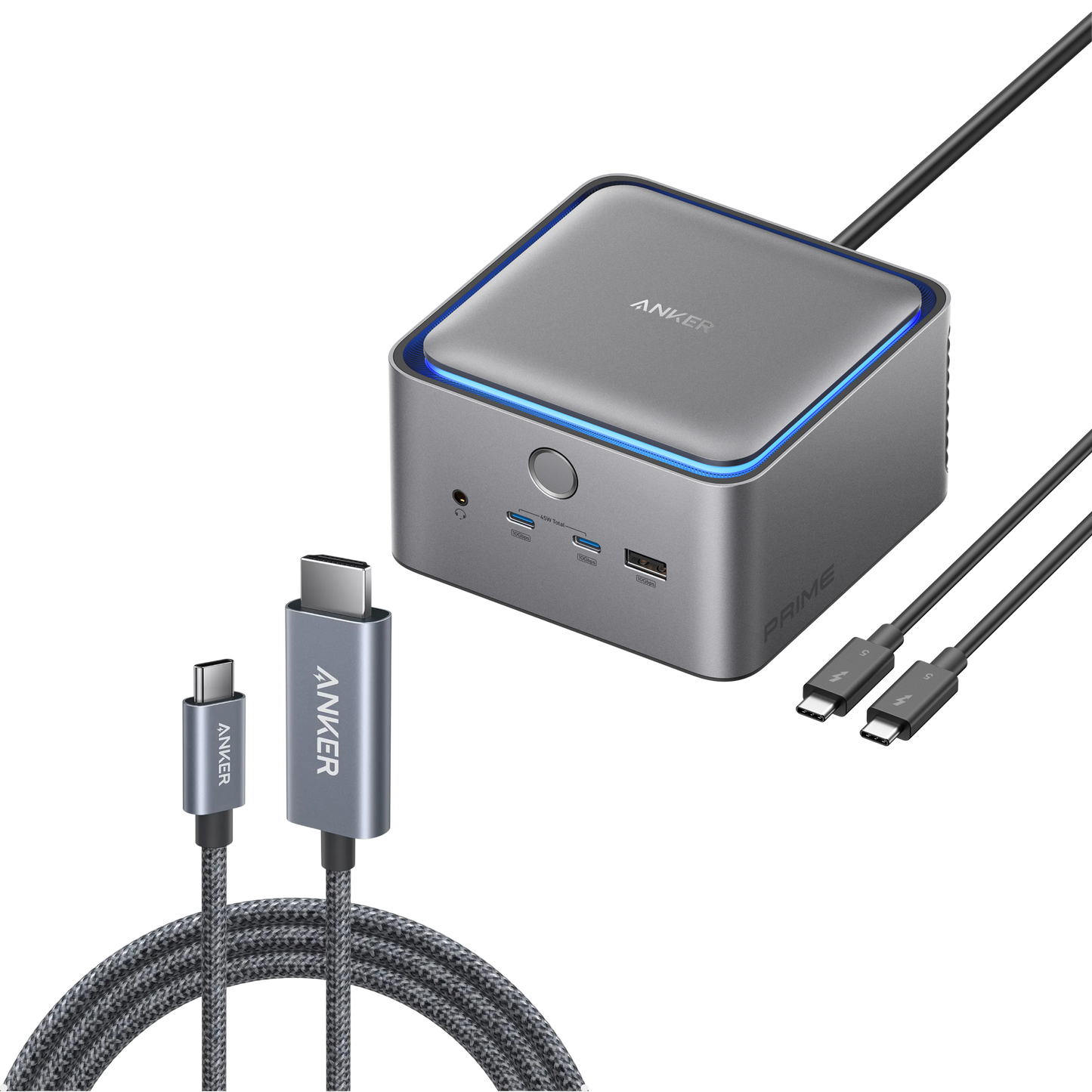 Anker Prime TB5 Docking Station (14-in-1, 8K, Thunderbolt 5) + Anker USB C to HDMI Cable (6ft , 4K/60Hz , Braided)