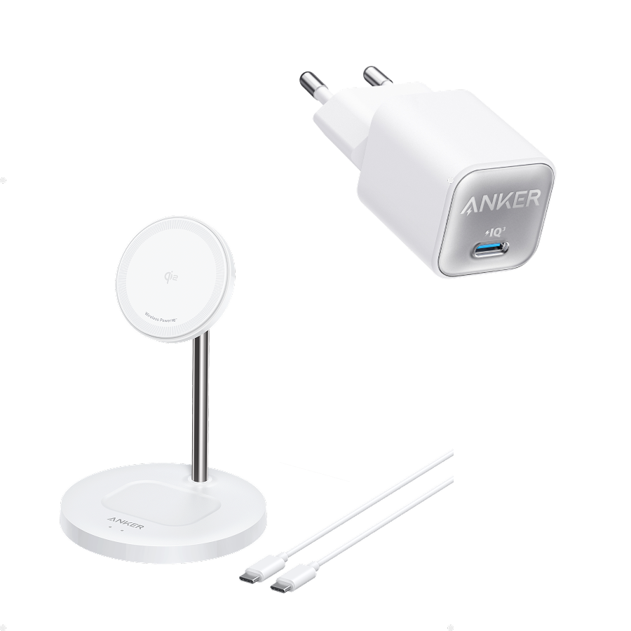 Anker MagGo Wireless Charger (2-in-1 Stand) + Anker <b>511</b> Charger (Nano 3, 30W)