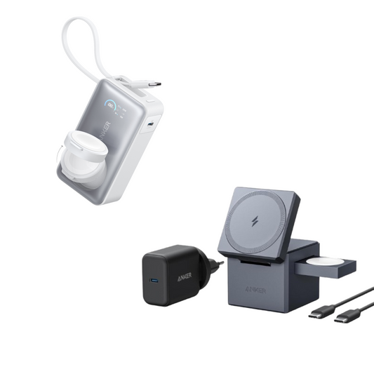 Anker 3-in-1 Cube with MagSafe + Anker MagGo Power Bank (10K, 35W, For Apple Watch)