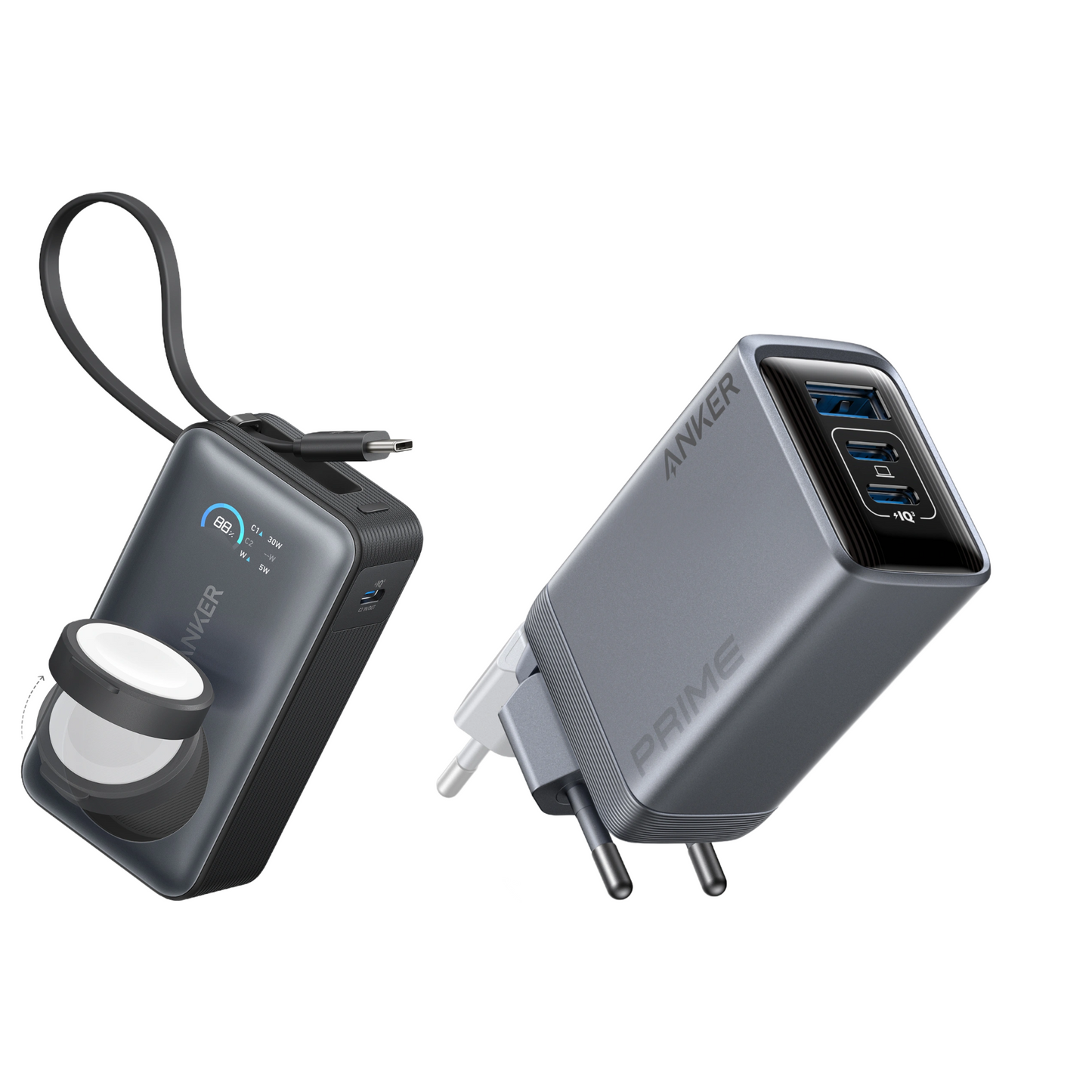 Anker MagGo Power Bank (10K, 35W, For Apple Watch) + Anker Prime Charger (100W, 3 Ports, GaN)