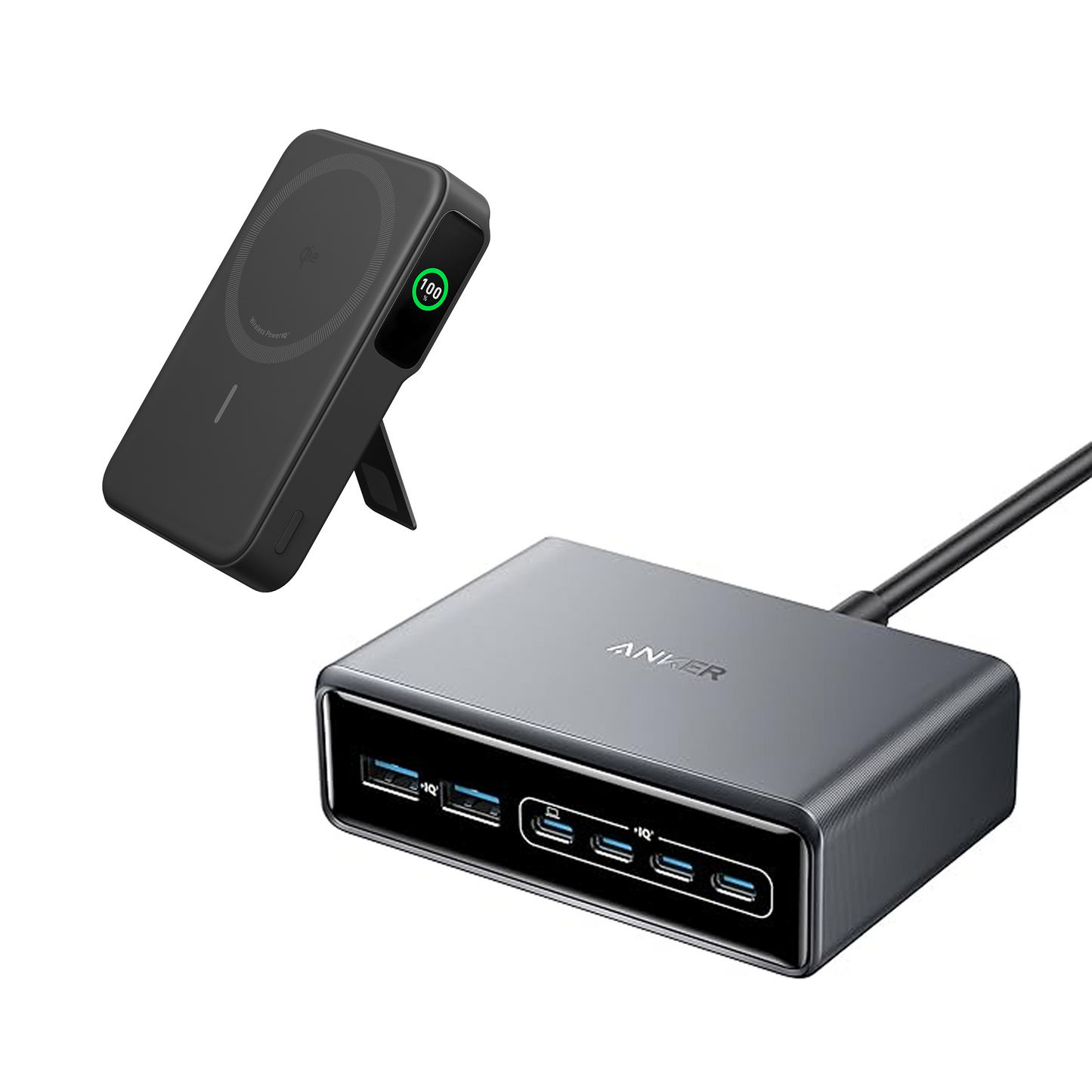 Anker Prime Charger (200W, 6 Ports, GaN) + Anker MagGo Power Bank (10K)