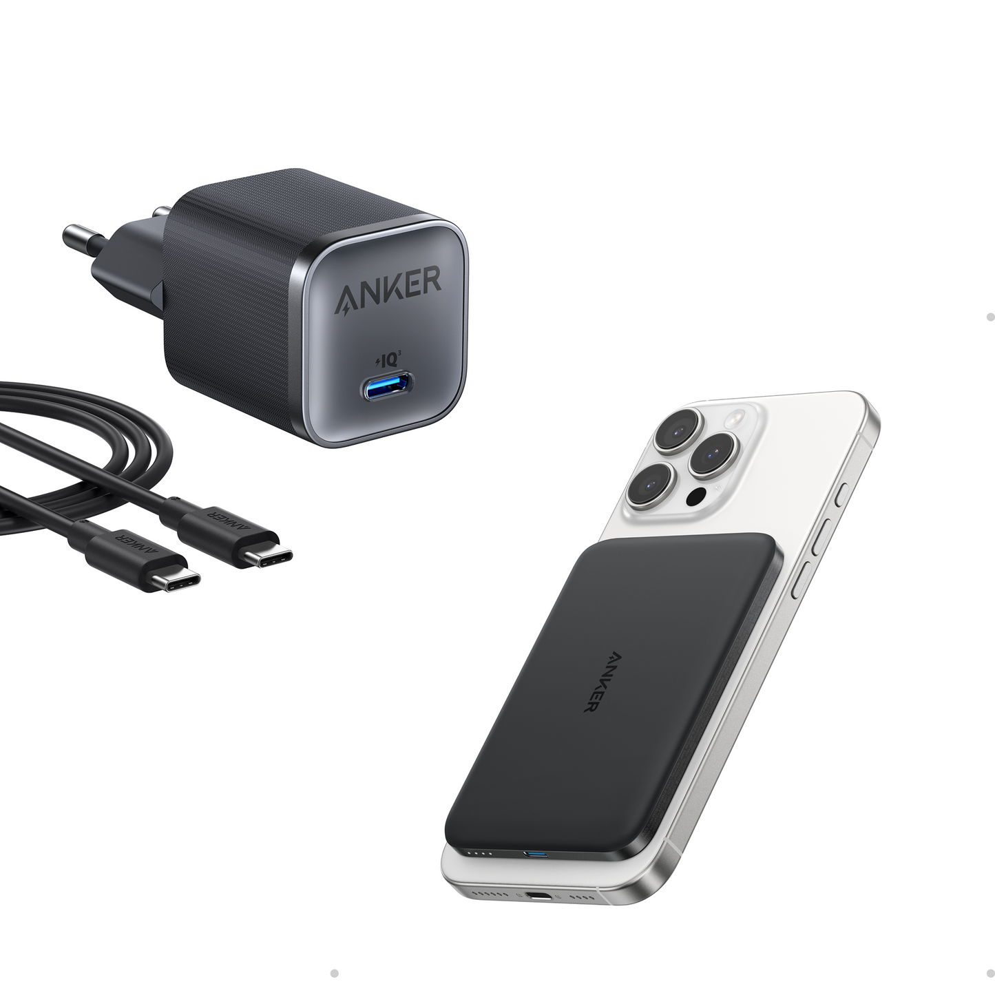 Anker Nano Power Bank (5K, MagGo, Slim) + Anker Nano 45W Type-C Fast Charger (180 cm Cable Included)