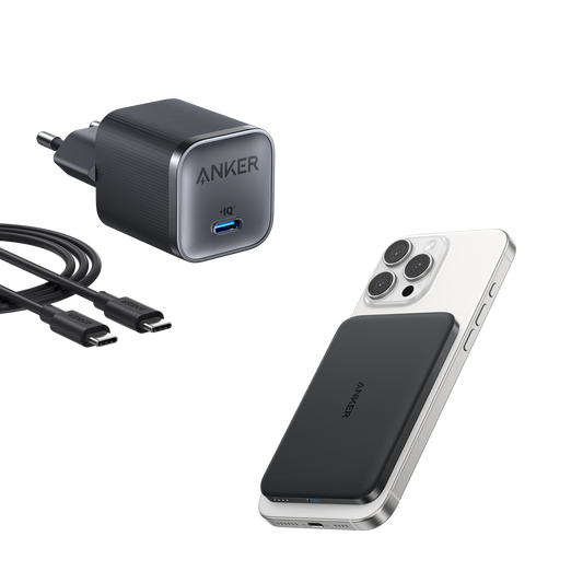 Anker Nano Power Bank (5K, MagGo, Slim) + Anker Nano 45W Type-C Fast Charger (180 cm Cable Included)
