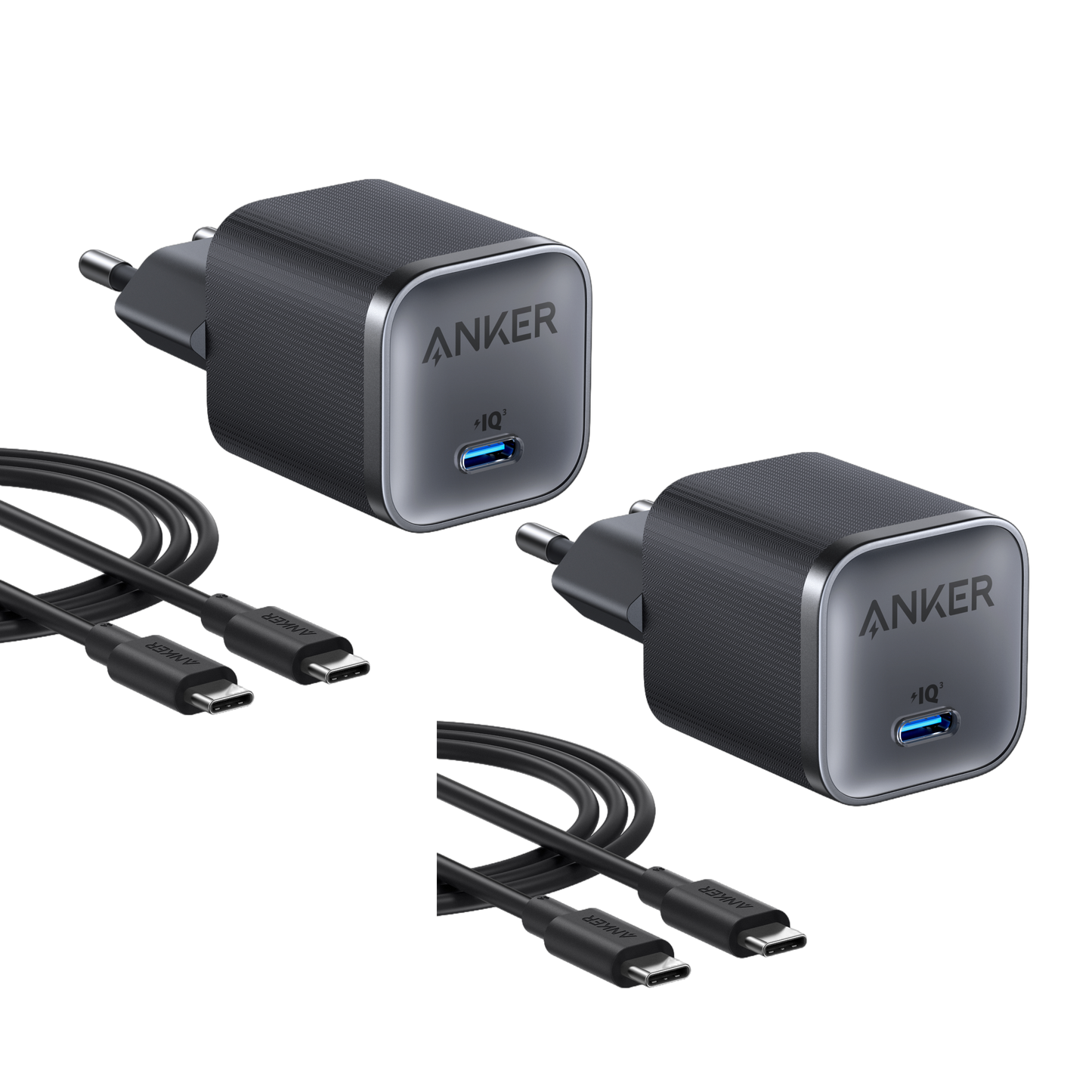 Anker Nano 45W Type-C Fast Charger (2-pack, 180 cm Cable Included)