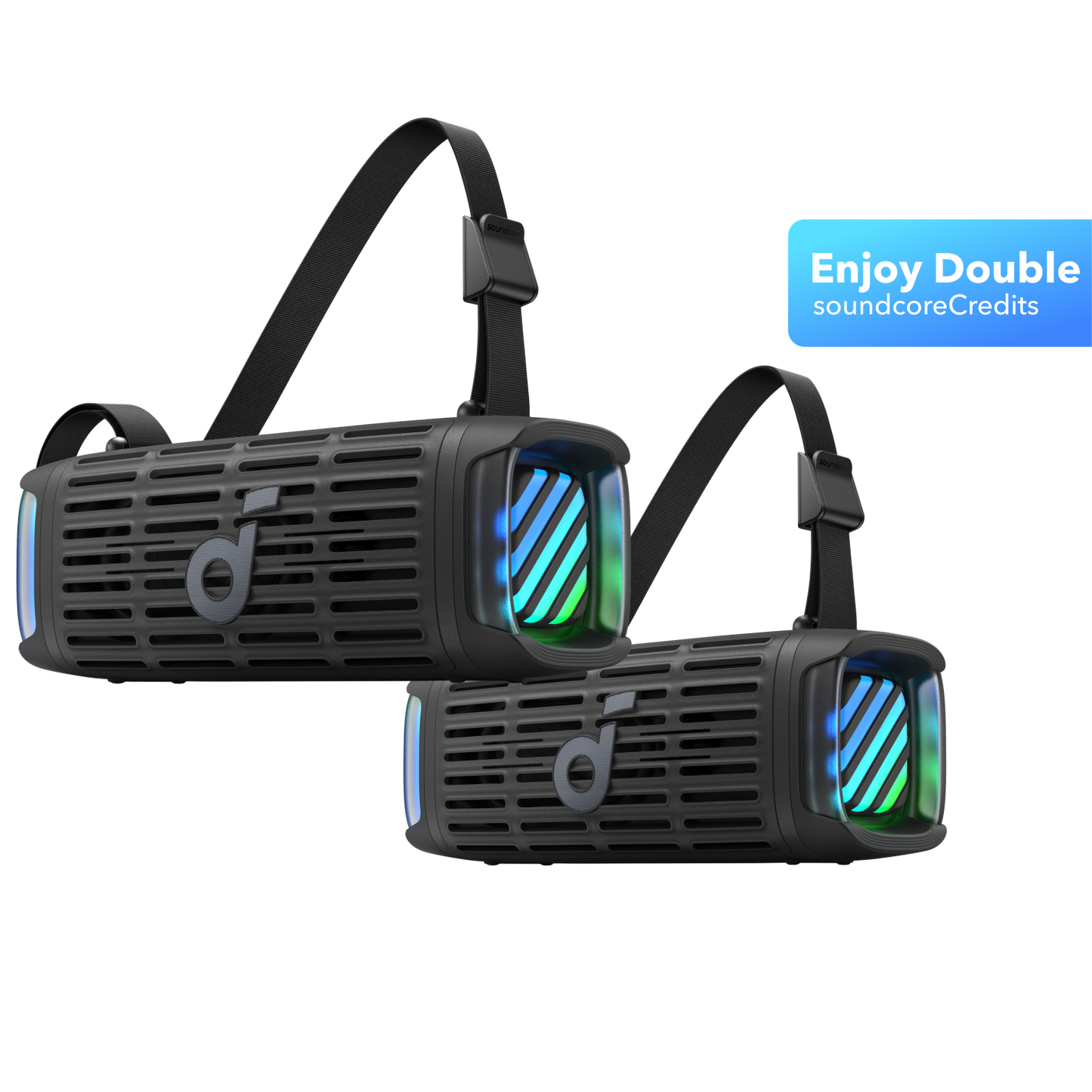 soundcore Boom 3i (Black, 2-pack) | Portable Rugged Outdoor Speaker