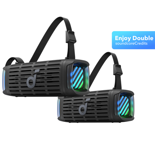 soundcore Boom 3i (Black, 2-pack) | Portable Rugged Outdoor Speaker