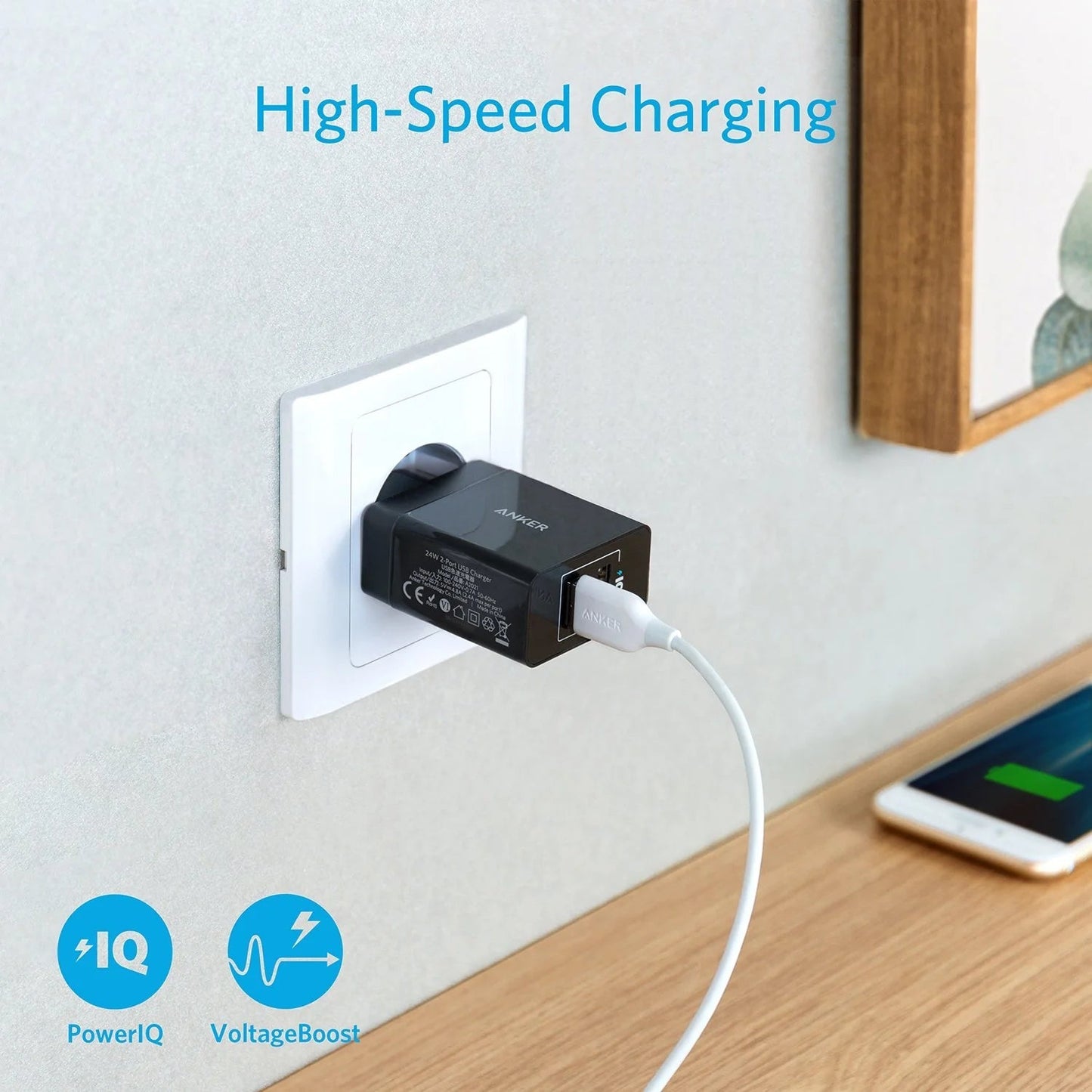Anker 24W 2-Port USB Wall Charger