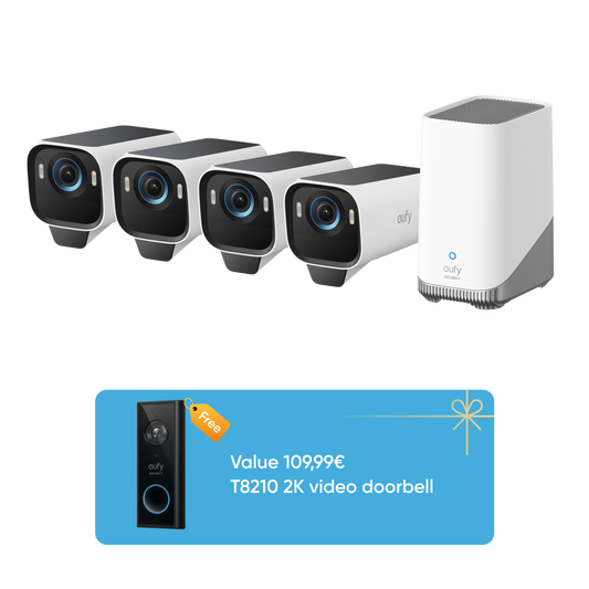 eufyCam S3 Pro 4-Cam Kit + Video Doorbell S220 Add-on