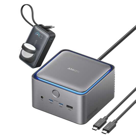 Anker Prime TB5 Docking Station (14-in-1, 8K, Thunderbolt 5) + MagGo Power Bank (10K, 35W, For Apple Watch)