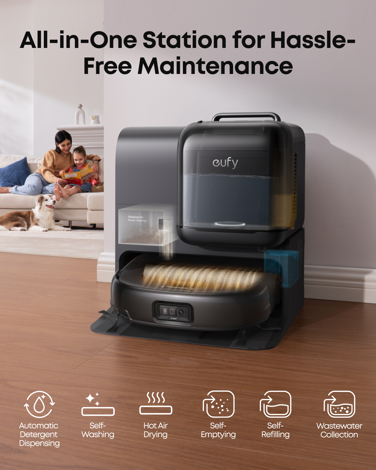 eufy Robot Vacuum Omni E28 + eufy Indoor Cam S350