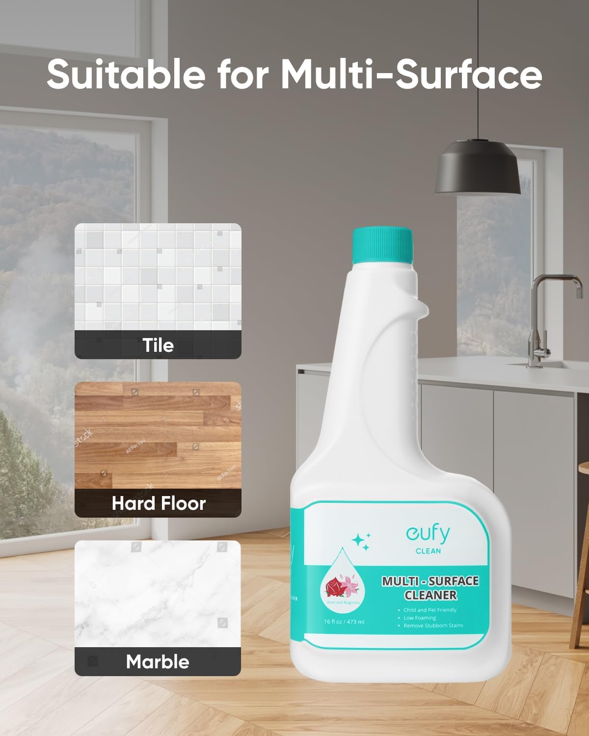 eufy Hard Floor Cleaning Solution (2 Bottles) for Robot Mops